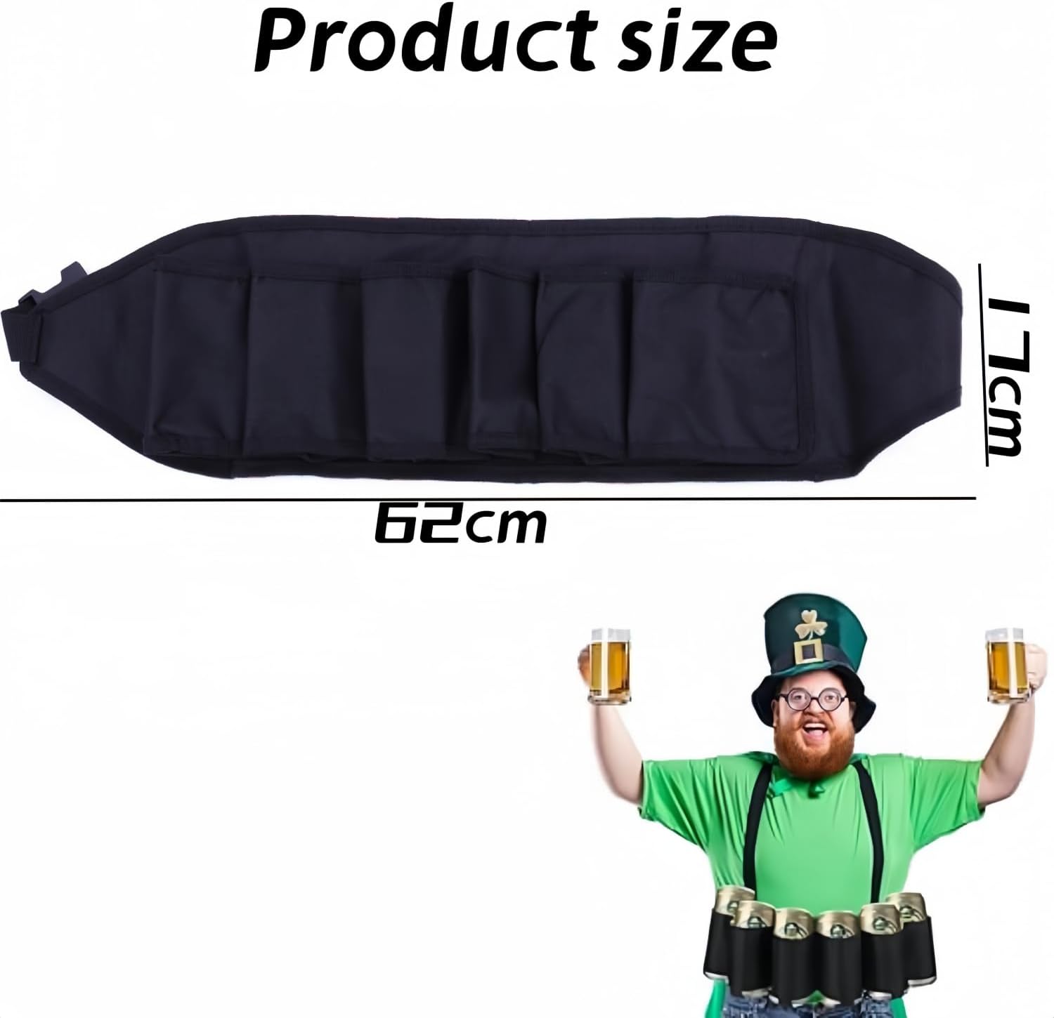 Beer Belt, Holds 6 Cans Beer Portable Bottle Waist Beer Belts for Beer Drinks Soda Can Bottles Beverage for Ouddoor Mountaineering,Camping,Hiking,Outdoor — image 2
