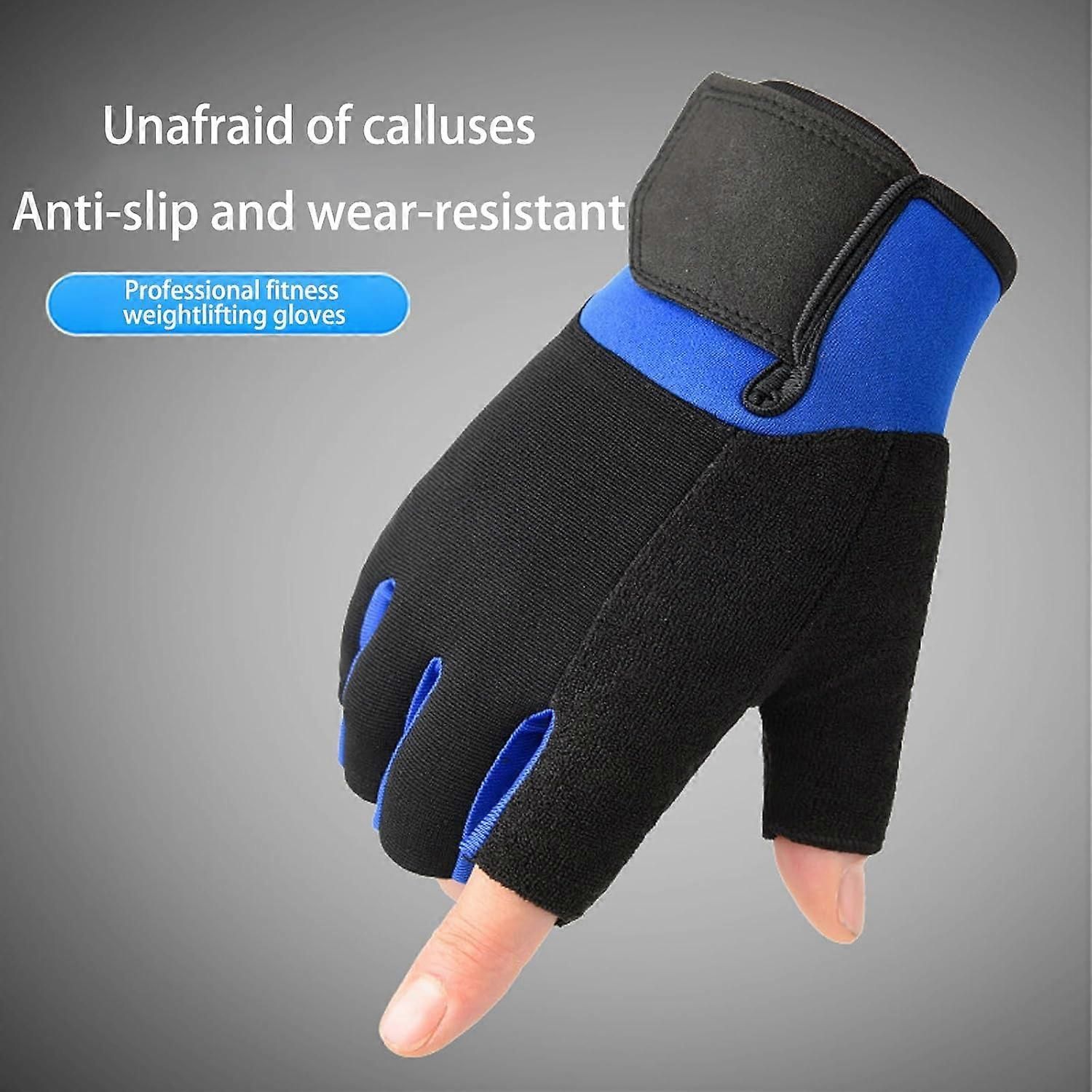 Half Finger Gym Gloves for Men & Women, Anti-Slip Weightlifting Workout Gloves with Padded Palm, Breathable Wrist Support - Black L โ image 3