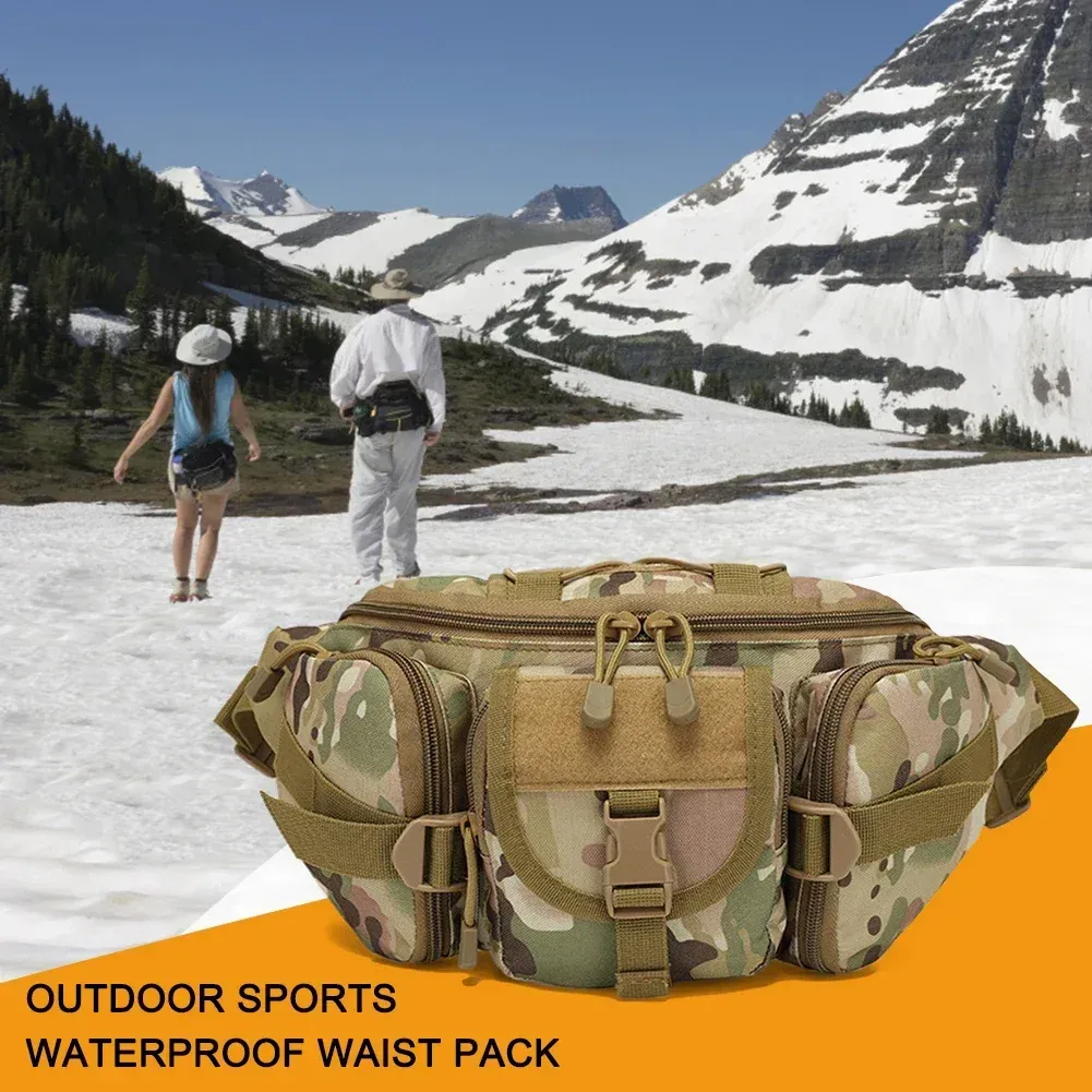 Outdoor Sports Fanny Pack Multipurpose Belt Bag for Camping Hiking Traveling Running Fishing - Army Green — image 3