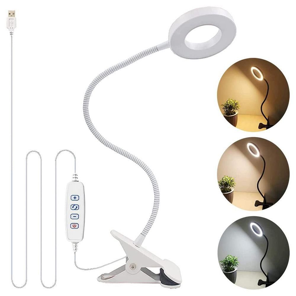 Dimmable USB Desk Lamp 3 Color Modes Flexible Gooseneck Reading Light with Clamp Black — image 6