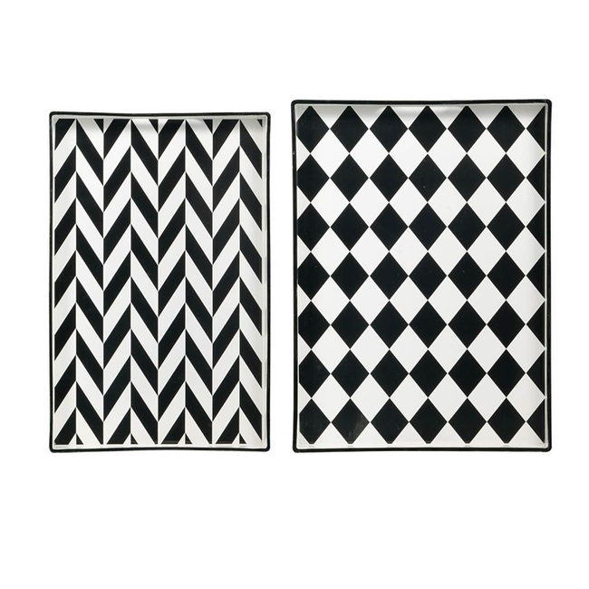 Set 2 Patterned Rectangular Trays 48cm โ image 2