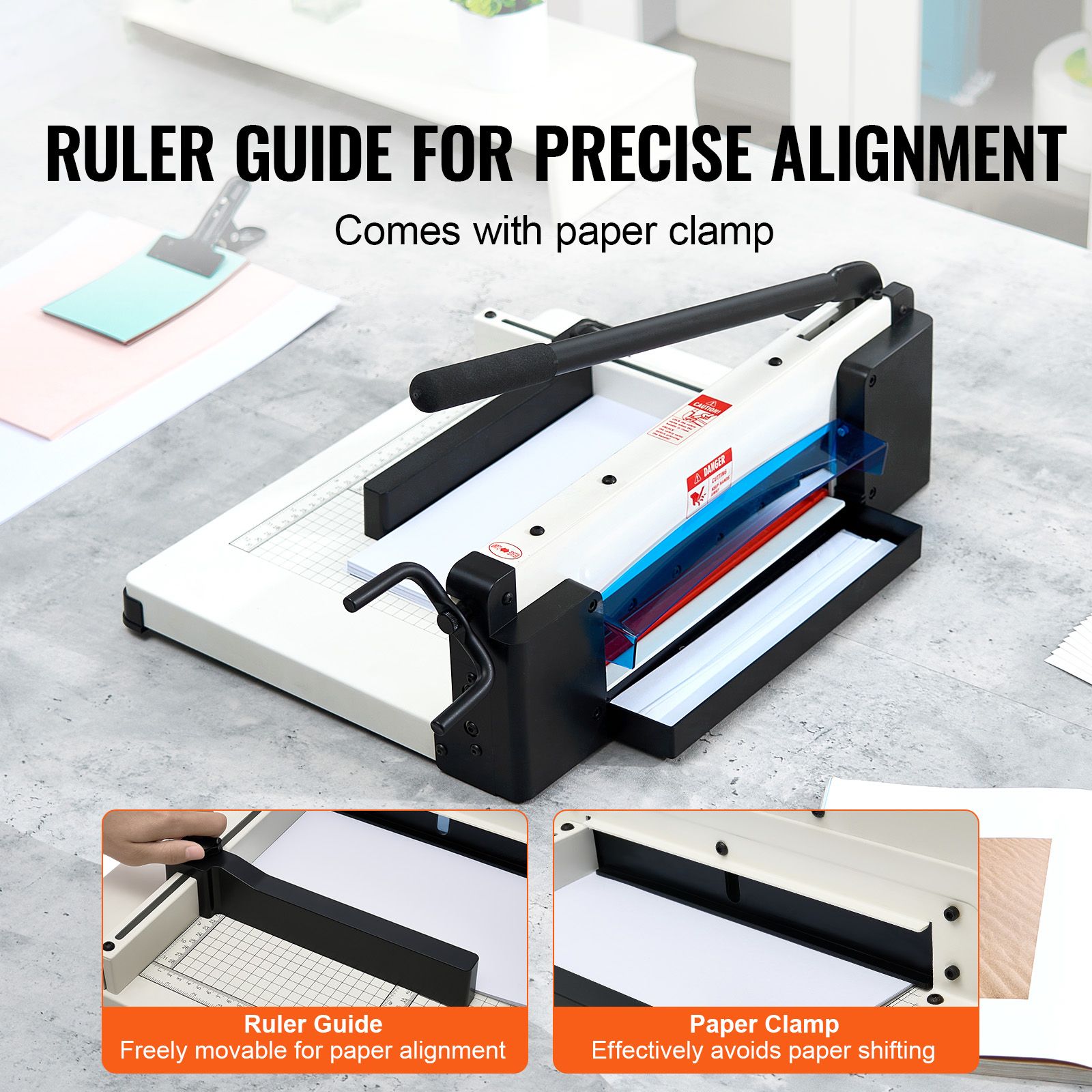 Heavy Duty Paper Cutter, 304.8 mm Industrial Commercial Guillotine Paper Cutter for A4 Paper, 400 Sheet Capacity, Solid Steel Construction, Stack Paper Trimmer — image 2