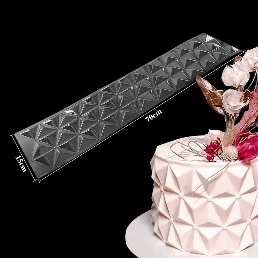 3D Chocolate Origami Mould Reusable Cake Mold Plastic Multi-use Cake Stencil Mold Tools Bakeware Cakes Border Stencils — image 2