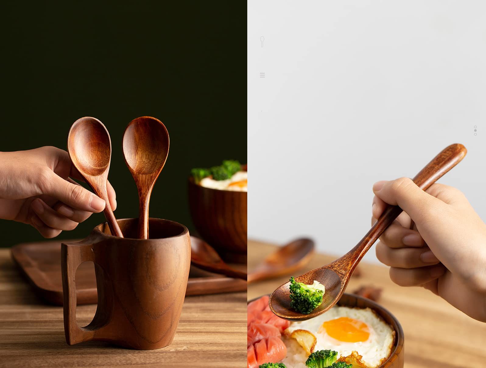 2pcs Household Kitchen Wooden Soup Handle Spoon ice Dessert Cooking Spoon Kitchen Dinner Tableware Cutlery โ image 5