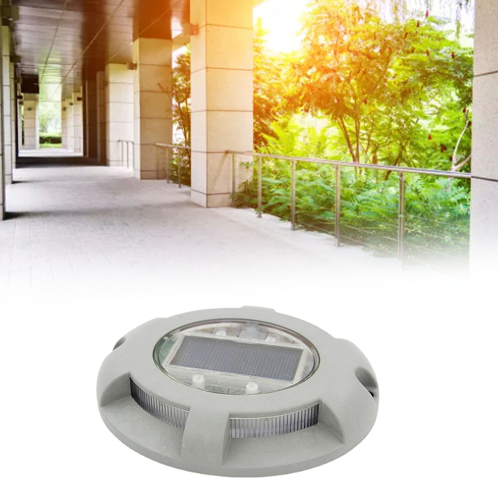 Solar Step Light IP65 Waterproof Round Aluminum Alloy Outdoor LED Stair Lamp for Deck Courtyard Pathway Warm Color โ image 5
