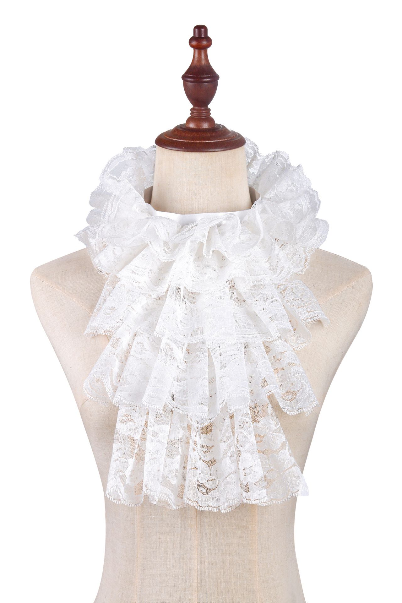 2 pieces of artistic collar style clothing, lace collar, ruffled edges, detachable collar, white scarf, fake collar accessory โ image 4