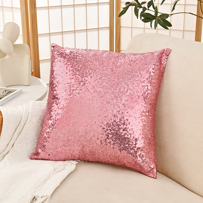 Shiny Sequin Pillowcase - Single-sided gorgeous pillowcase (Pink pair: 40x40cm) — image 2