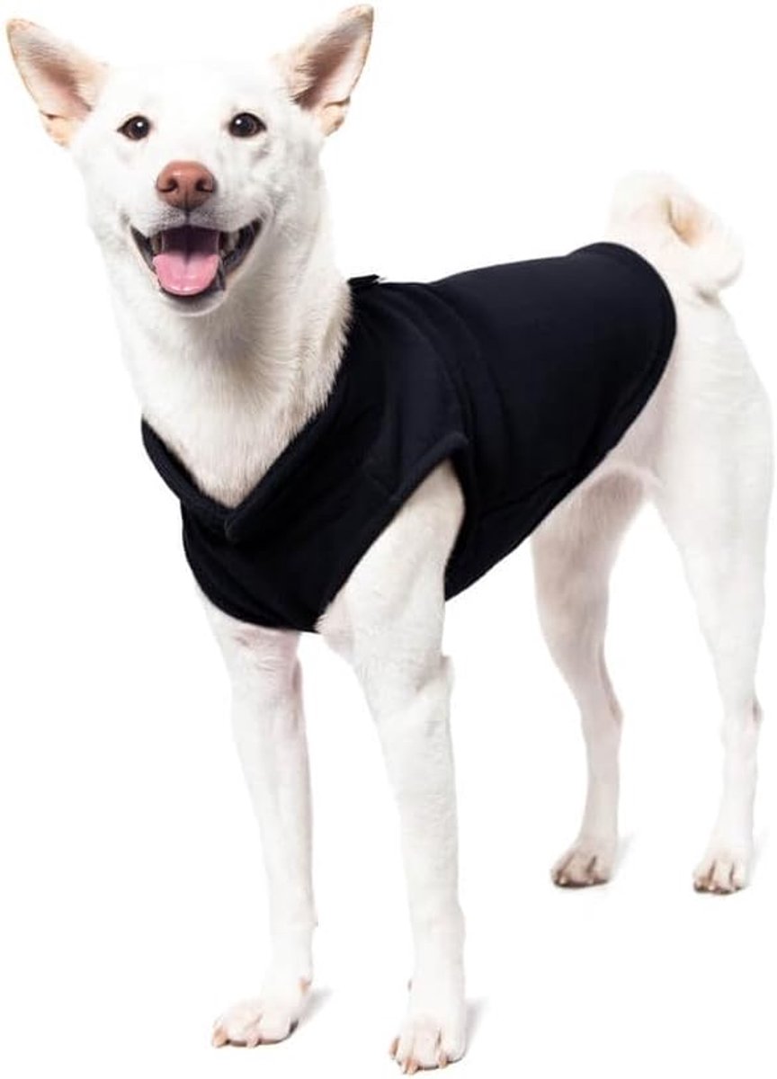 Dog Coat - Fleece Vest - Dog Sweater - Warm Winter Coat - Pull-On Fleece Coat - Leash with Ring - Perfect for Small and Medium Dogs - Black - Size L — image 5