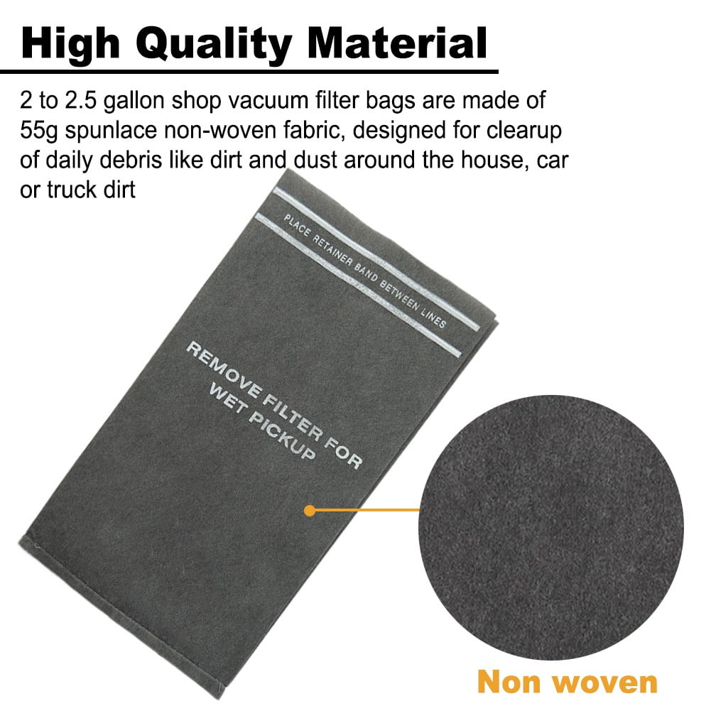 8-Pack Vacuum Cleaner Replacement Accessories For Craftsman 9-38737 Dust Filter Bags For 2-2.5 Gallon For Shop Vacs Vacuum Clean — image 2