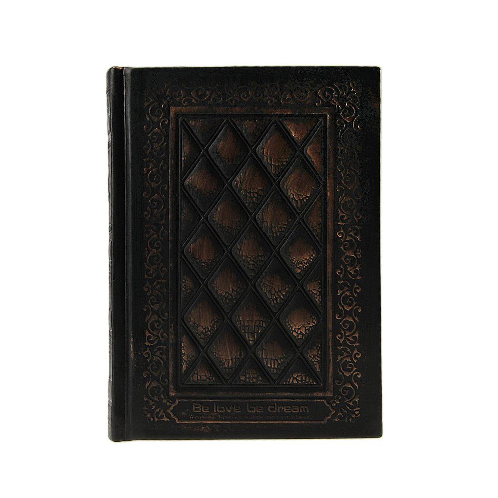（Black gold）Retro Vintage Embossed Leather Gold Hard Cover Notebook Personal Diary Hardcover Blank Travel Journal Note Memo Sketch — image 2