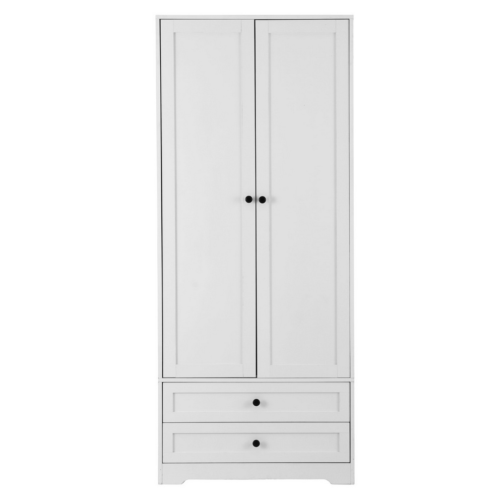 Artiss Wardrobe Clothes Closet Storage Organizer with 2 Doors White — image 4