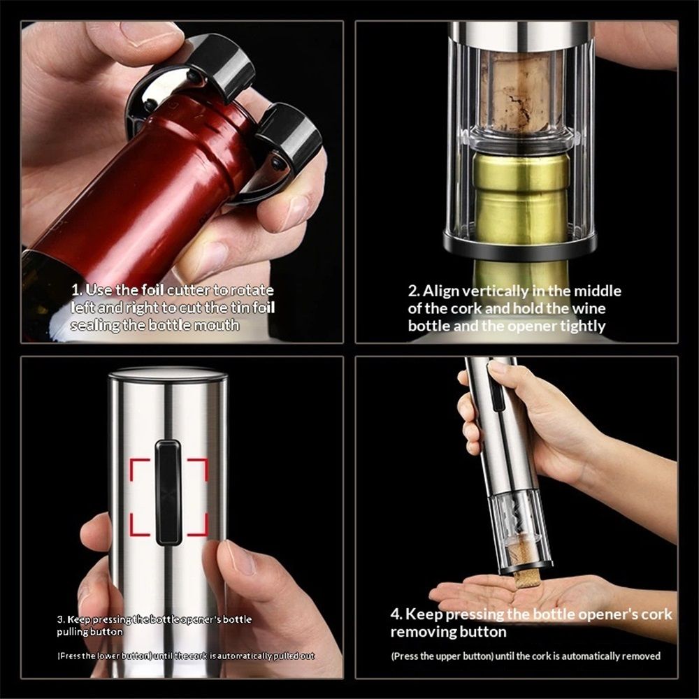 Wine Opener, 4-in-1 Wine Bottle Opener, Electric Wine Opener with Battery Operated - Gift for Wine Lovers — image 5