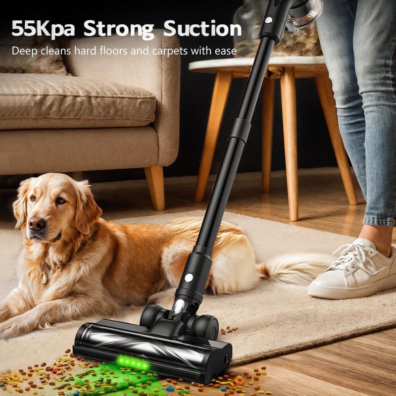 Cordless Vacuum Cleaner, 55Kpa/55Mins Vacuum Cleaners for Home. Self-Standing Stick Vacuum with Rechargeable Dock,LED Display & Anti-Tangle,Lightweight — image 3