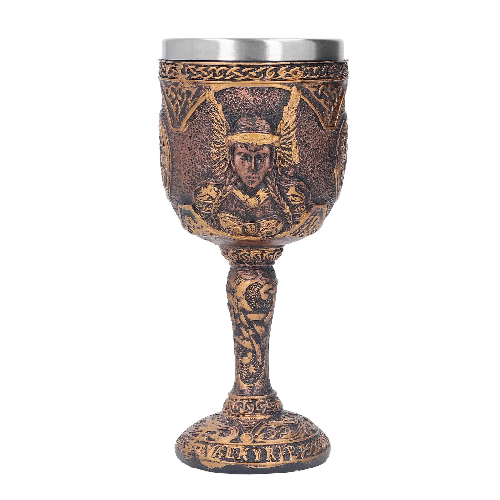 Nordic Wine Goblet Resin Shell Stainless Steel Unique Retro Beer Cup for Cocktails Whisky Red Wine