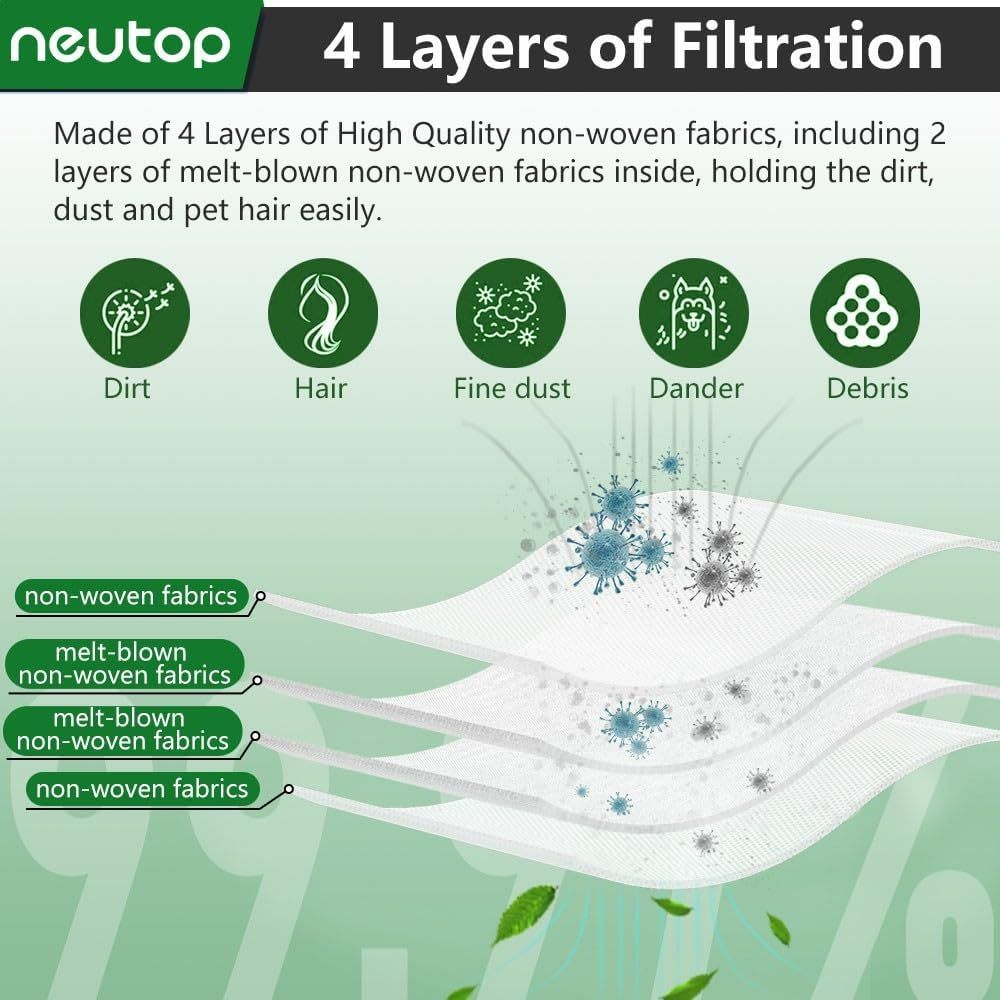 Replacement Disposable Dust Bags Compatible with Ecovacs Deebot T8, T8+, N8+, N8 Pro+, N10 Plus, Robot Vacuums, 9-Pack — image 6