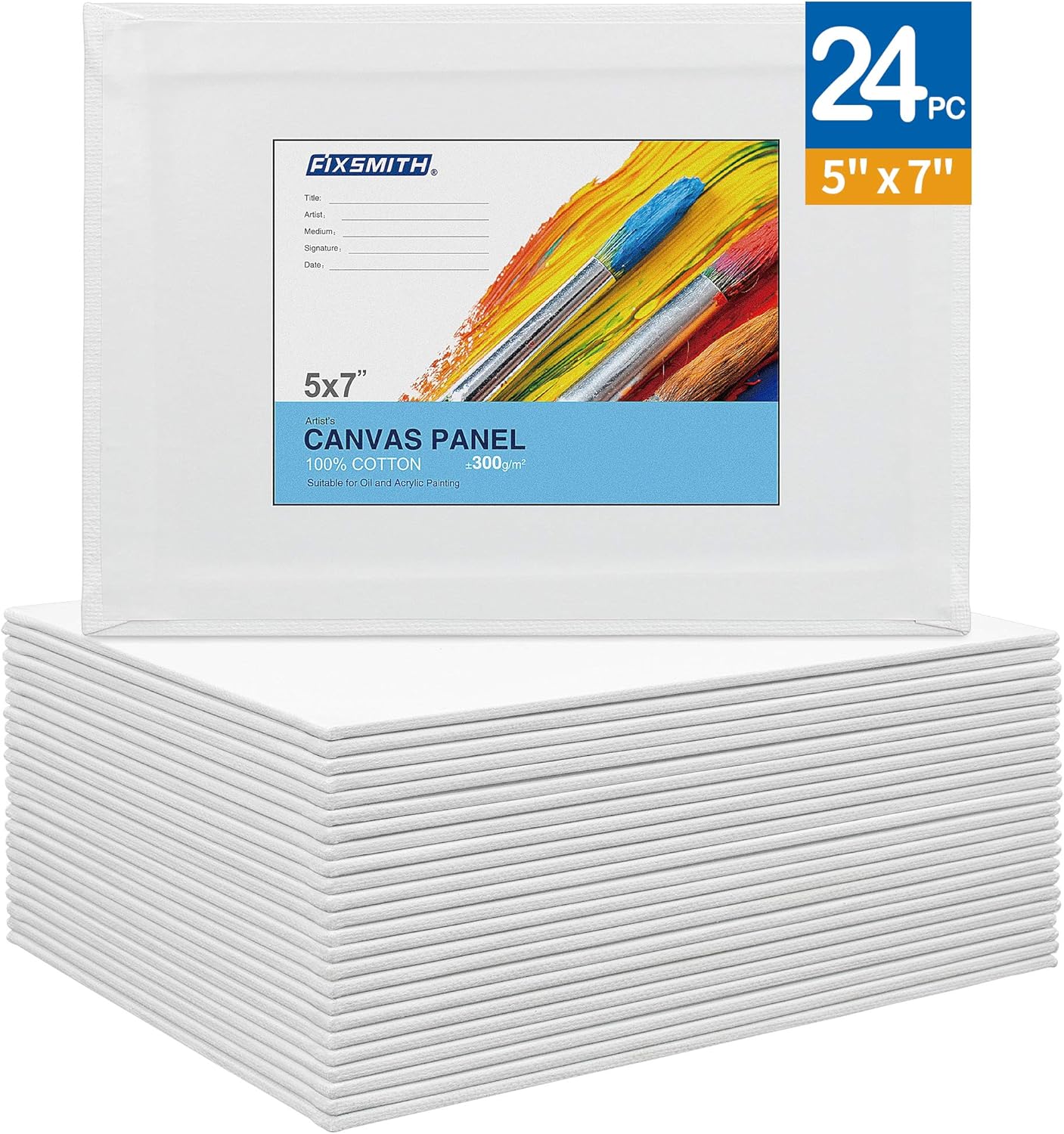 Painting Canvas Panel Boards - 5x7 Inch Art Canvas,24 Pack with 9 x12 Inch Canvas Panel Super Value 12 Pack,100% Cotton,Primed Canvas Board,Acid Free,Artist — image 2