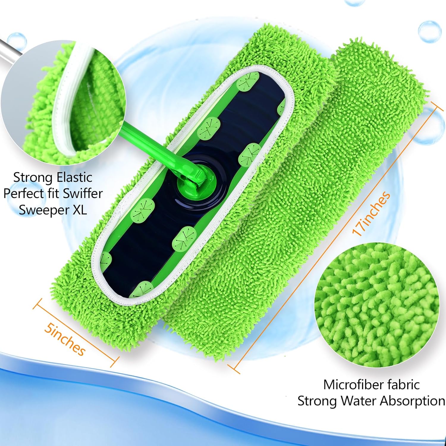 Reusable Power Mop Refills Pads Compatible with Swiffer PowerMop Mop 4 Pack & 2 Pack Dry & Wet XL Pads — image 6
