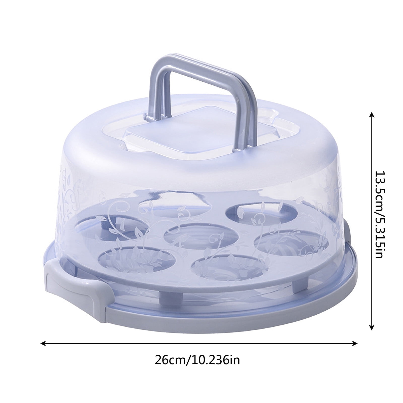 Cake Box Round Cake Stand with Lid and Foldable Handle 10 Inch Portable Cake Container Cake Ornaments, Suitable for Storage Birthday Cakes Cupcakes Nuts Fruits โ image 3