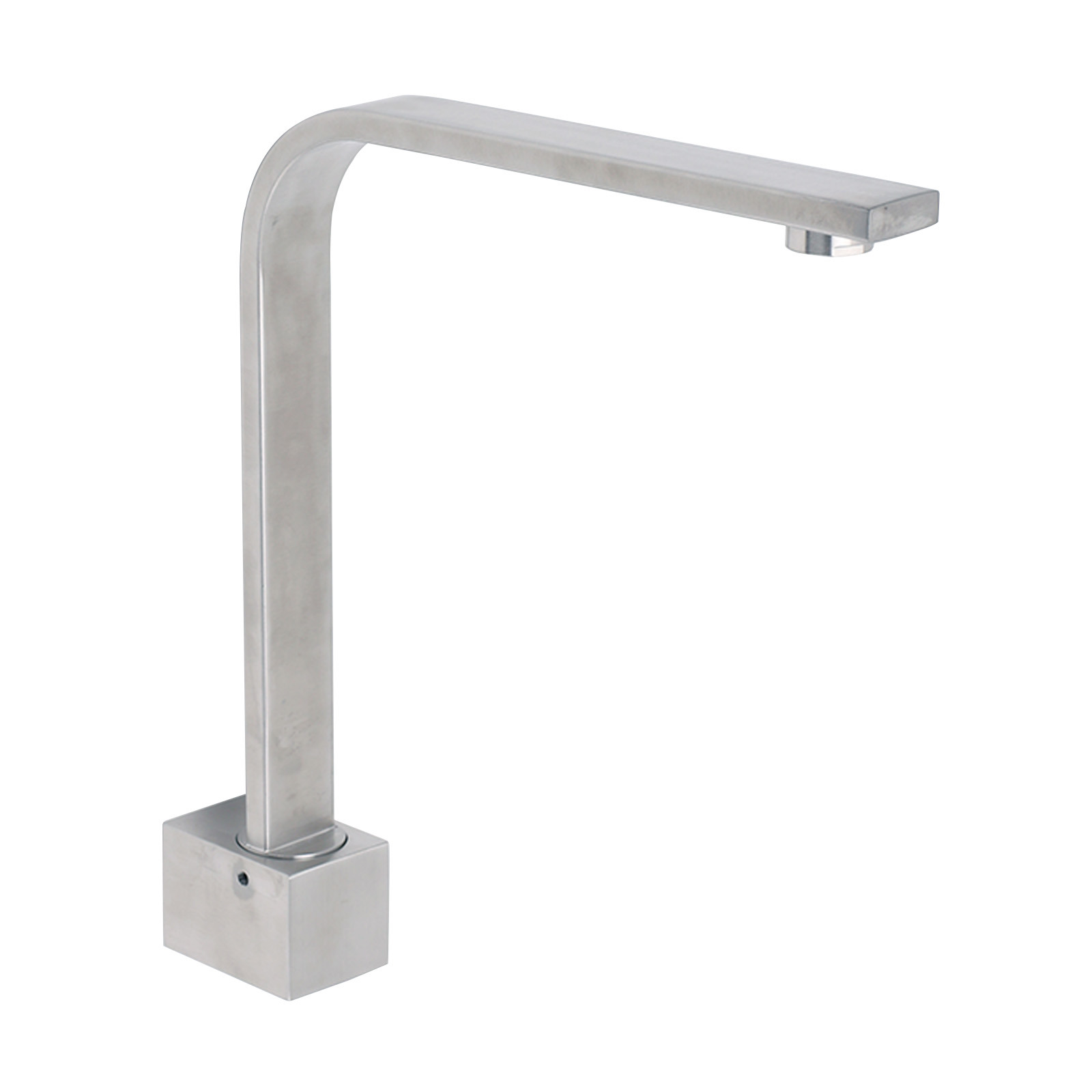 Brushed Nickel Square Spout Gooseneck Arm High Rise Bathtub Filler Water Outlet