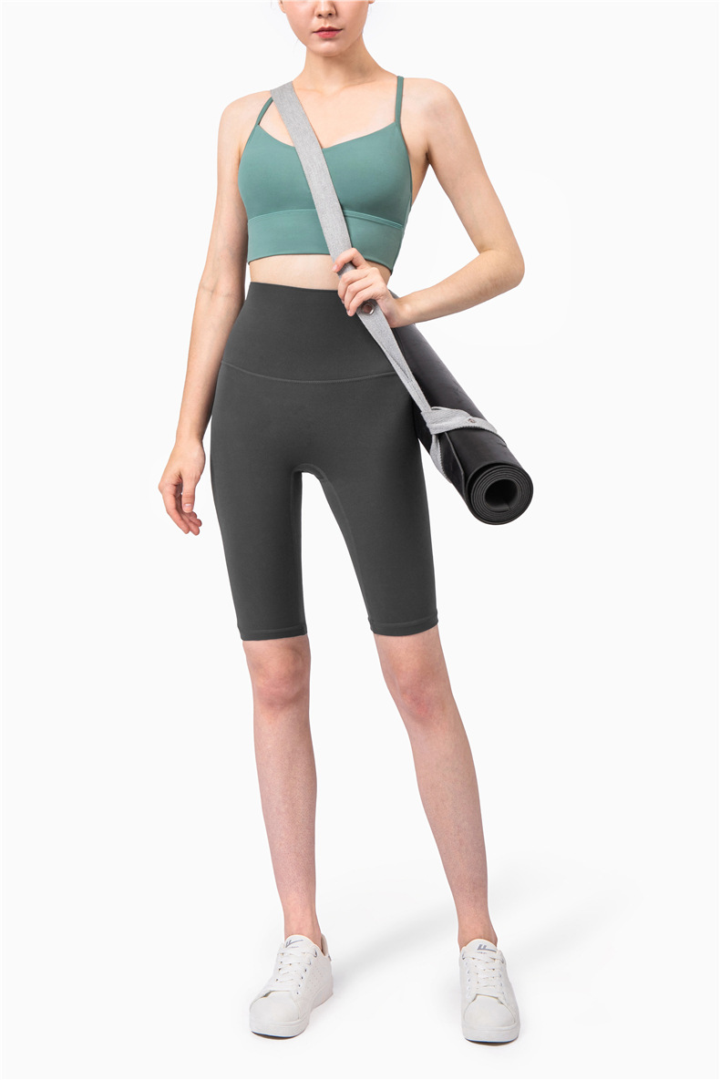 Size XL Titanium Grey Seamless High-Waisted Yoga Shorts for Women - Tummy Control & Butt Lifting Fitness Shorts — image 3
