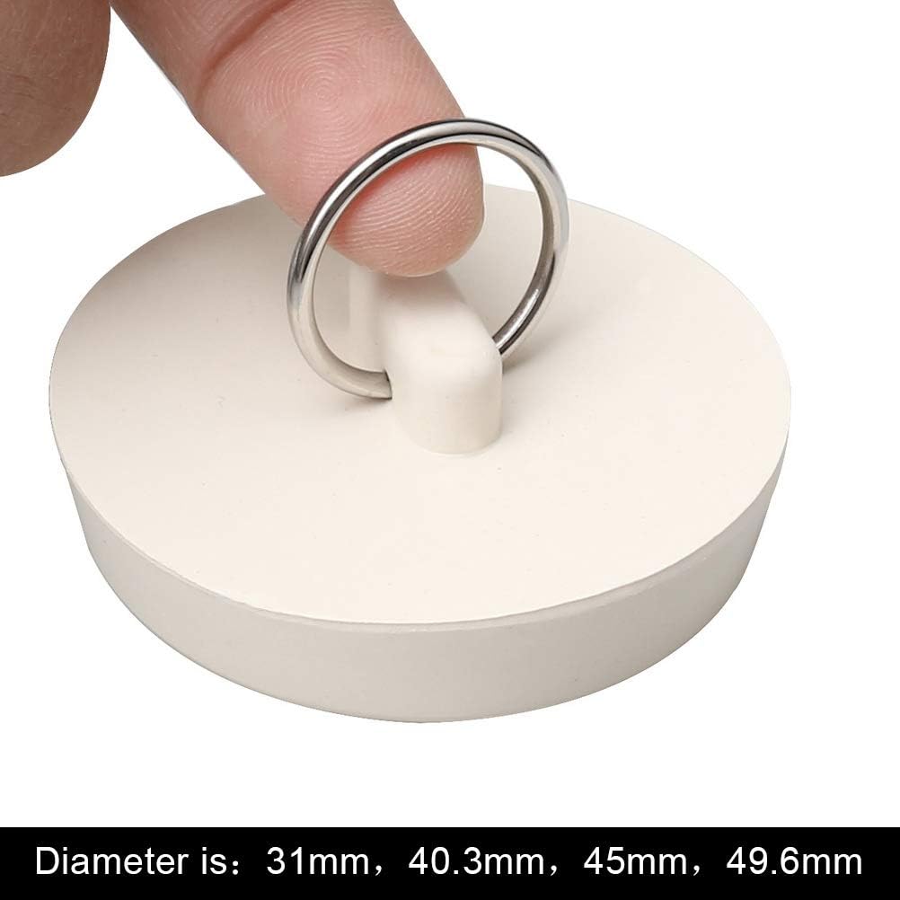 Set of 4 drain stoppers - sink stoppers - rubber drain plugs and kitchen sink stoppers with hanging ring - Suitable for bathtubs and bathrooms (4 sizes) — image 3