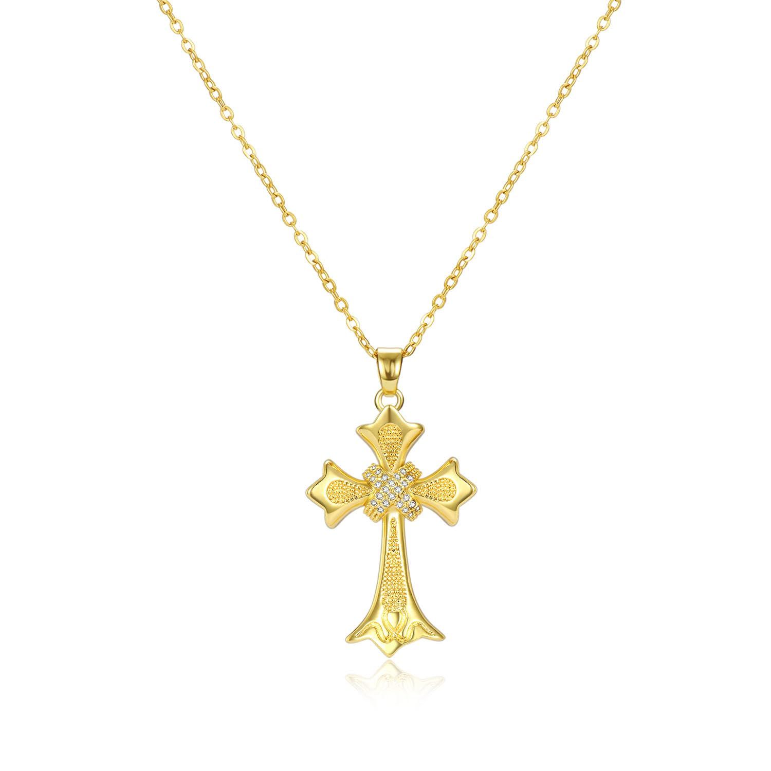 Cross Necklace for Women and Men,Adjustable Pendant Necklaces for Girls,Plated Hypoallergenic Jewelry Gifts for Women Trendy
