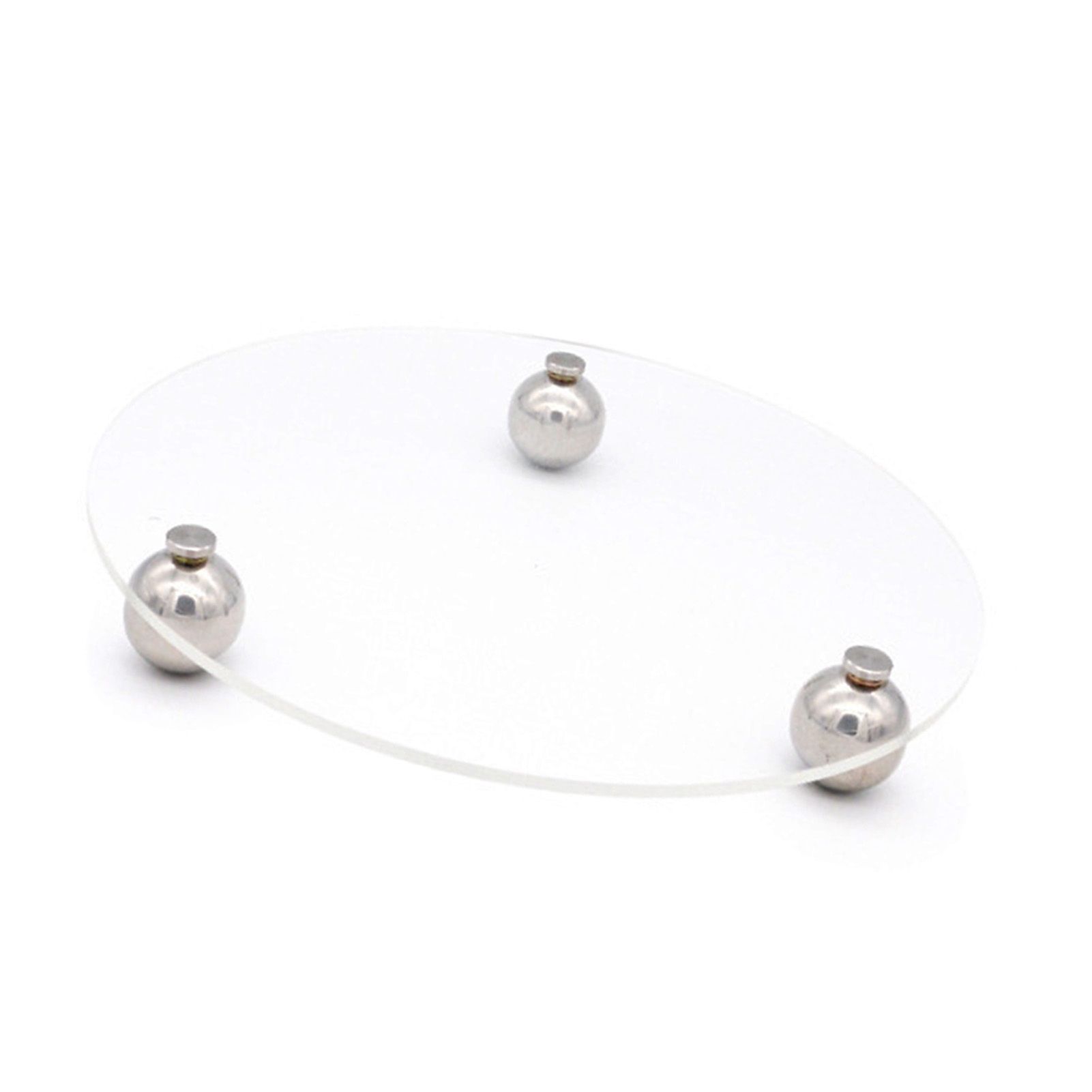 Acrylic Storage Tray Clear Transparent Stainless Steel Round Feet Minimalist Style Decorative Practical Desktop Shelf for Cafes Round โ image 4