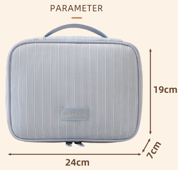 Beige Professional Large Capacity Travel Makeup Bag - Multifunctional Cosmetic Organizer with Dedicated Brush Slots and Portable Handle — image 2