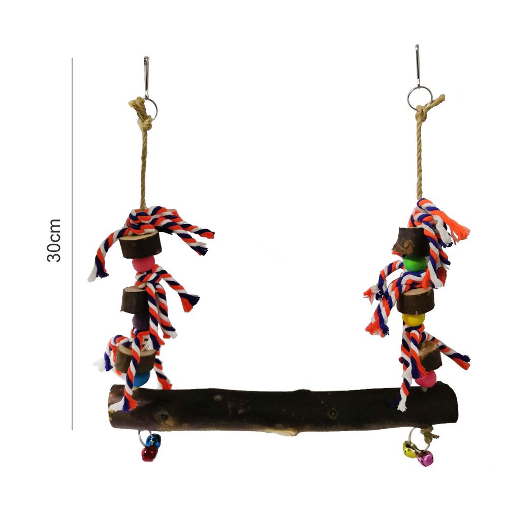 Wooden Chicken Swing Colorful Pet Swing Chew Toy for Chicken and Birds โ image 3