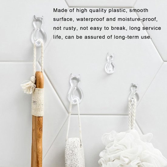 Traceless Self-Adhesive Hooks - Self-Adhesive Wardrobe Hooks - Wall Stickers - 12 Pieces - Bedroom - Behind the Door - Keychain โ image 2