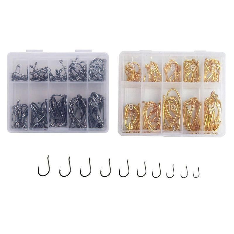 Fishing Hooks Octopus Style 100pcs Chemically Sharpened Assorted Sizes 3-12 - Black โ image 3