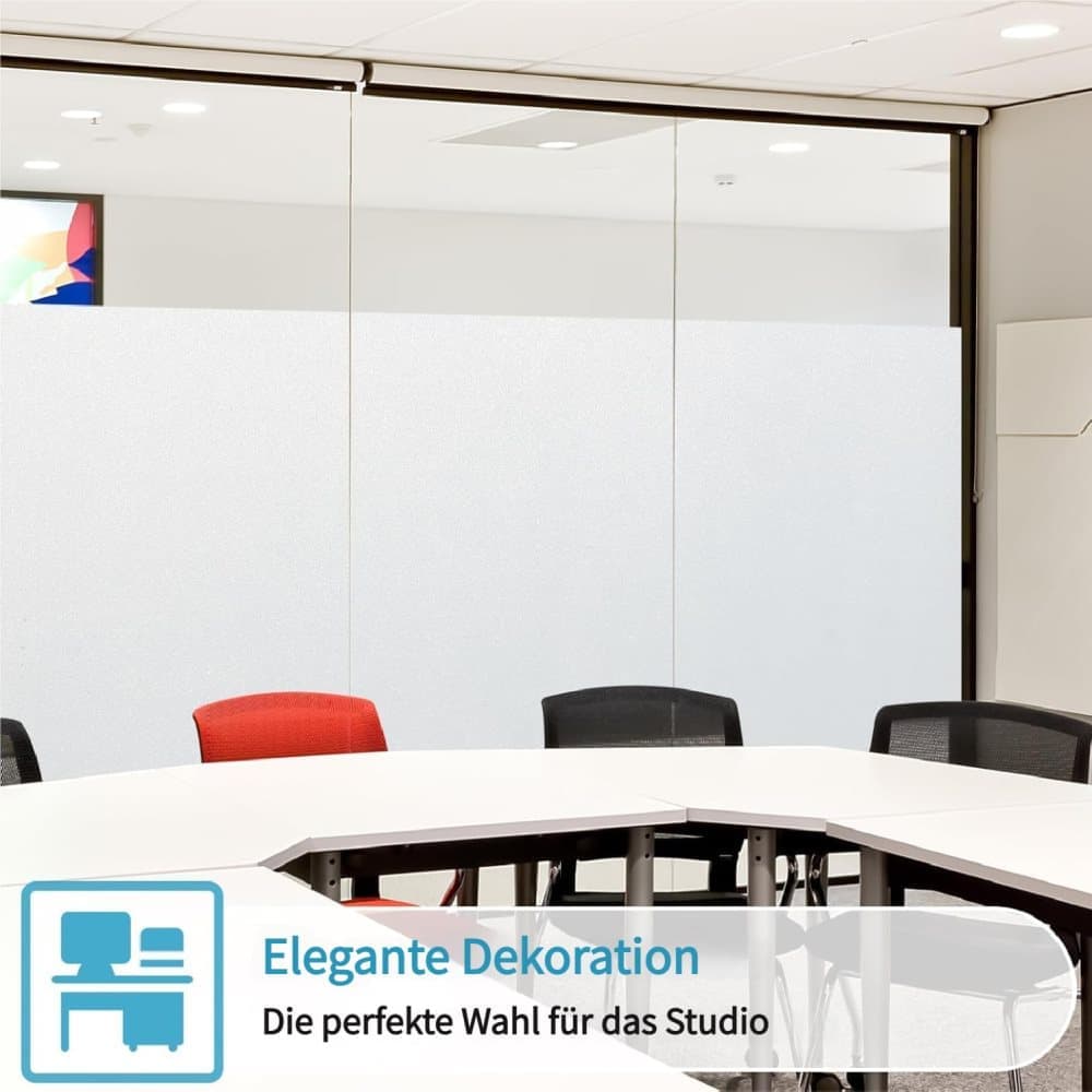 White Frosted Window Film for Bathrooms and Offices, Self-Adhesive Opaque UV Protection Privacy Film, 45cmx2m — image 6