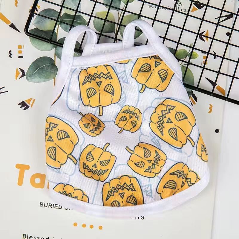 Lele Meow Pet Vest Summer Polyester Camisole-pumpkin XS