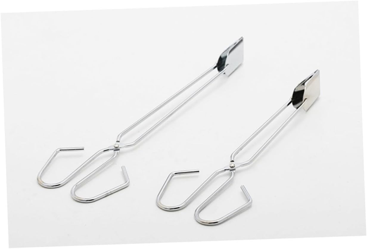 Silver Stainless Steel BBQ Tongs with Long Handle Heat Resistant Barbecue Tongs for Meat & Vegetables — image 3