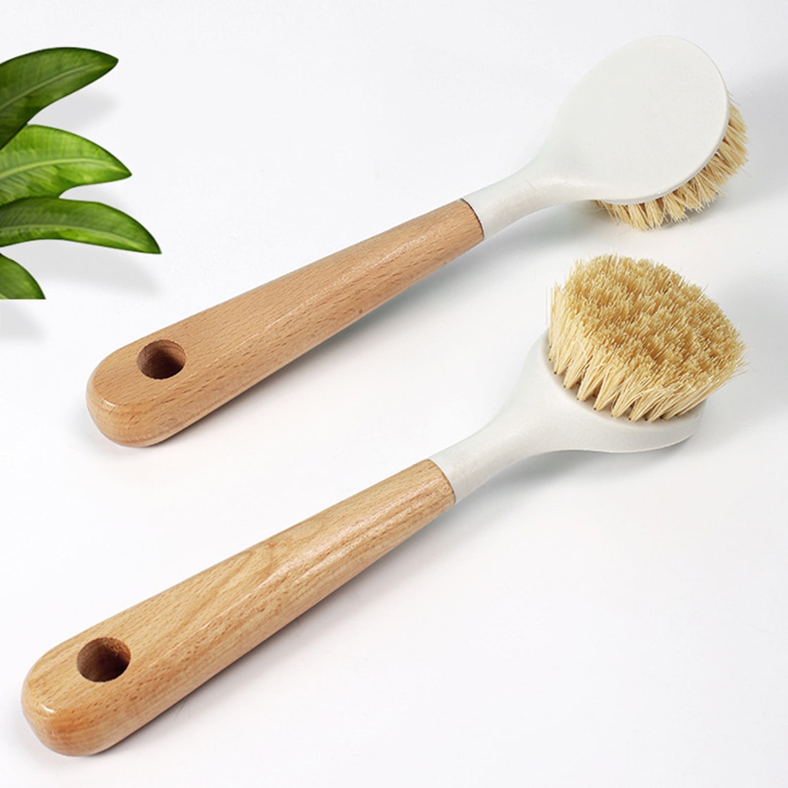Cleaning Brush ! Natural Sisal Kitchen Cleaning Brush Pot Scrub Brush with Long Wooden Handle, Cleaning Brush Promotion Include A Pot Brush AS shown — image 2