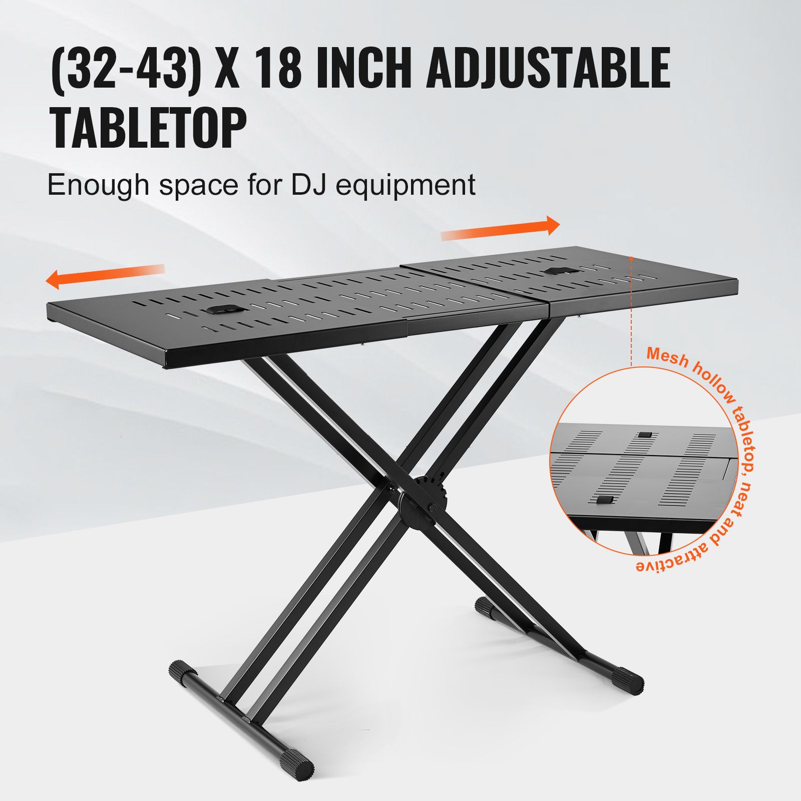 DJ Table Stand, (820-1095)x465 mm Portable DJ Laptop and Controller Stand, Lightweight DJ Desk DJ Booth Adjustable Height DJ Stand, Foldable Double-X Keyboard โ image 3