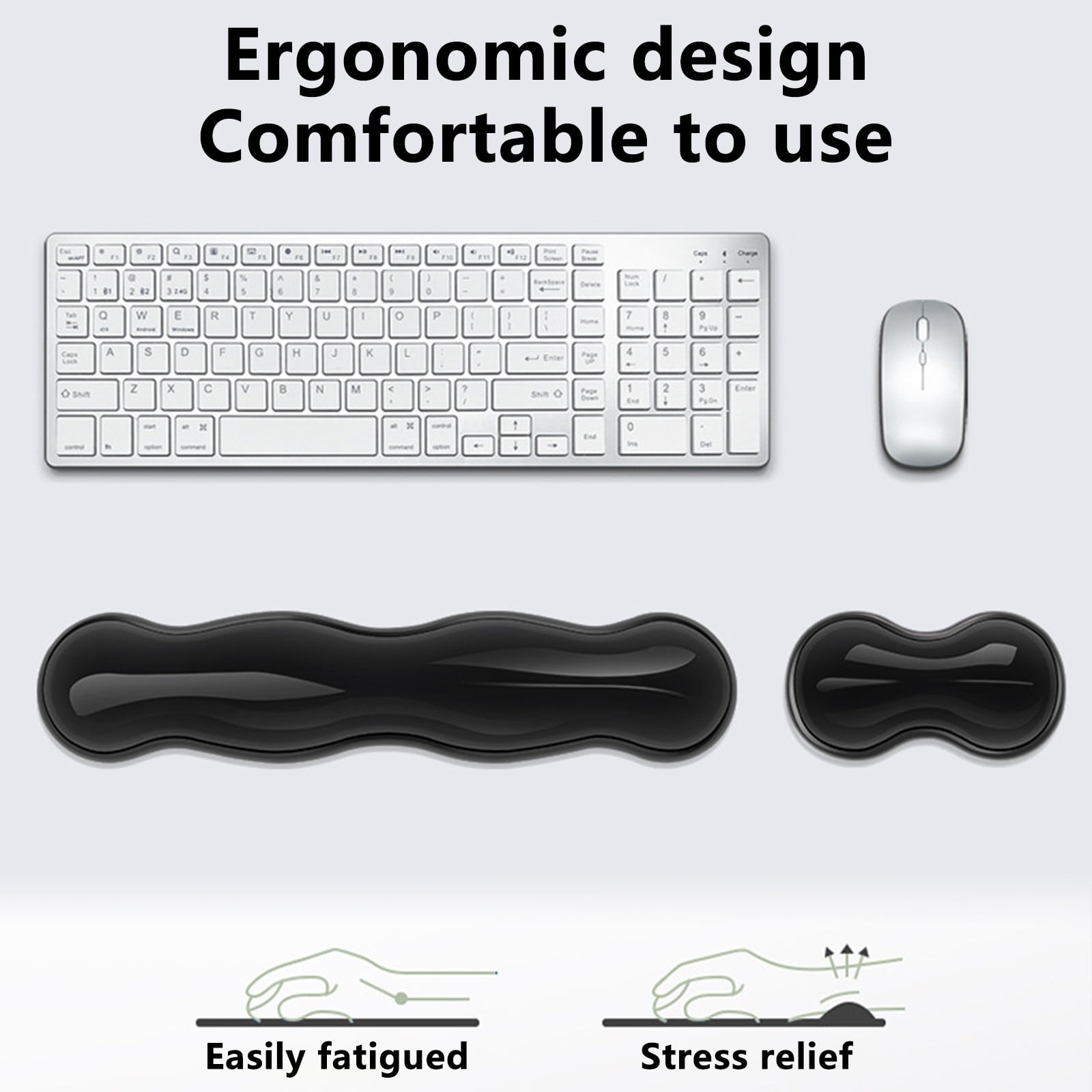 Gel Wrist Rest For Keyboard, Silicone Gel Keyboard and Mouse Wrist Rest Set, Cool Soft Ergonomic Wrist Rest, Relax Your Wrist, for Laptop Computer Office & — image 5