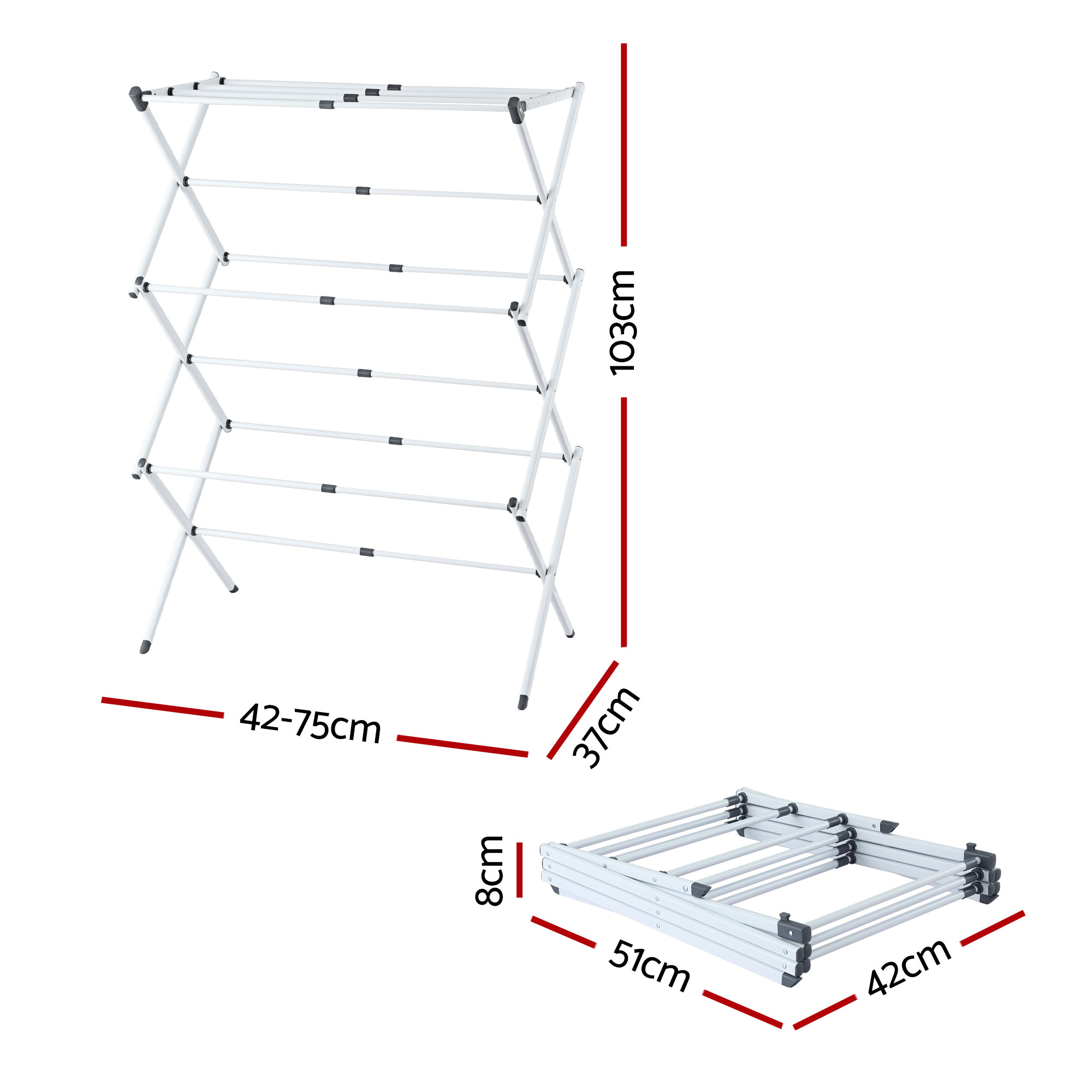 Artiss Clothes Rack Foldable Airer Drying Rack Portable No Assembly Required — image 2