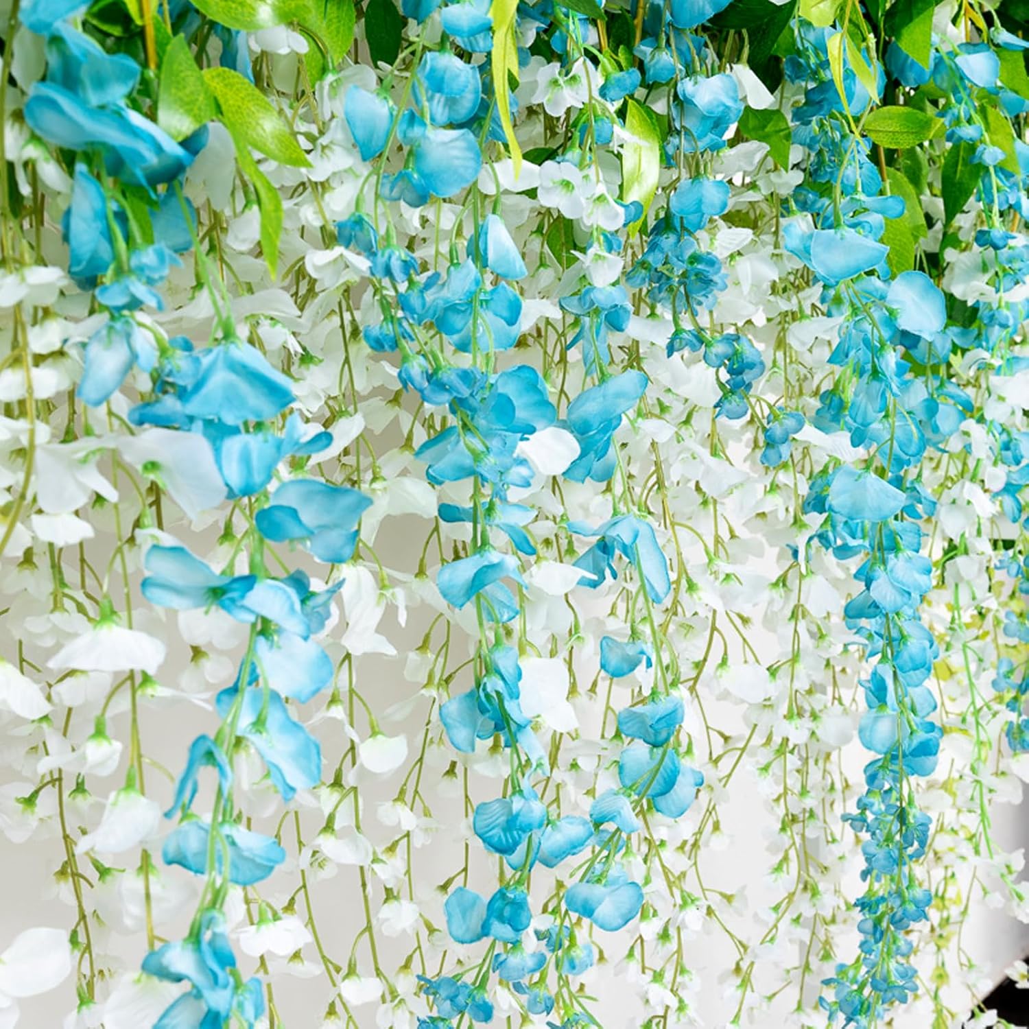 24 Pack Lake Blue Wisteria Hanging Flowers Garland, 3.77 Feet Lake Blue Artificial Wisteria Flower Vines, Fake Lake Blue Wisteria, Lake Blue Flower Vines for โ image 5