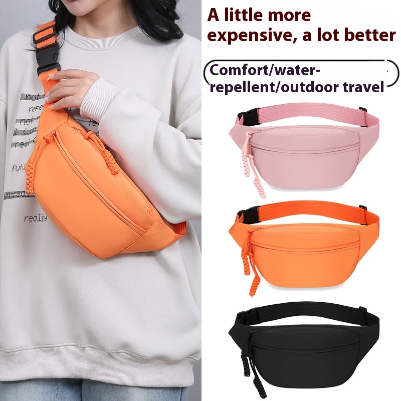 Pink Women's Fashion Crossbody Sling Bag Large Capacity Casual Shoulder Bag Waterproof Nylon Waist Pack for Travel Sports — image 5