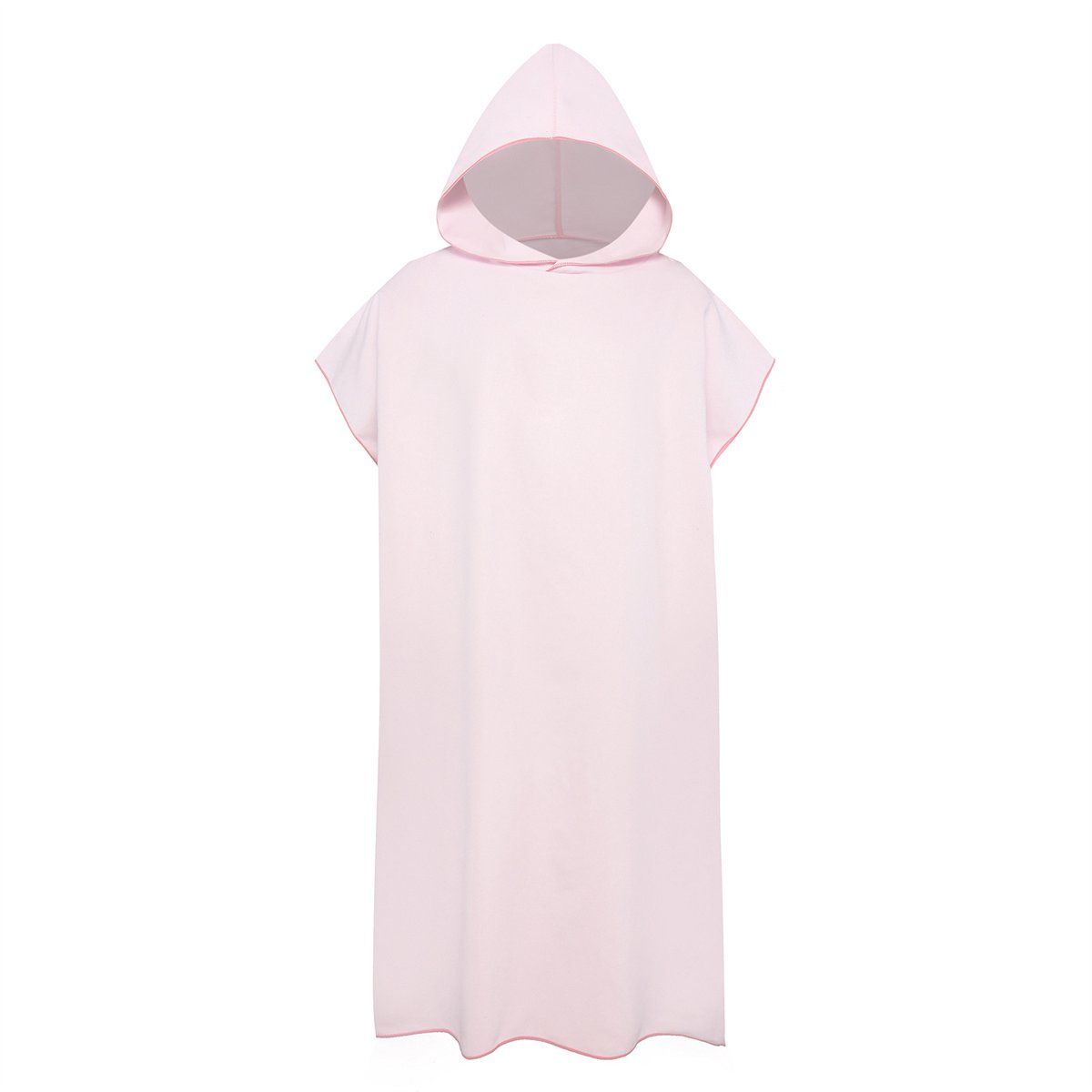 Pink Hooded Microfiber Surf Poncho, Adult Changing Towel for Beach, Pool and Swimming