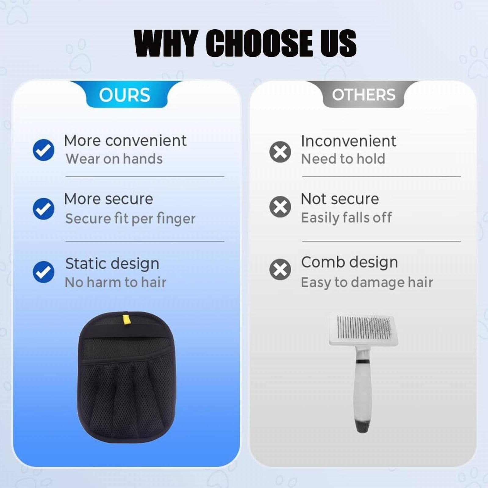 Pet Hair Removal Gloves, 1 Glove*2 Pet Hair Removal Glove Double Reusable Pet Hair Remover Electrostatic Gloves for Couch Furniture Clothing One Size*2 Black*2 â image 4