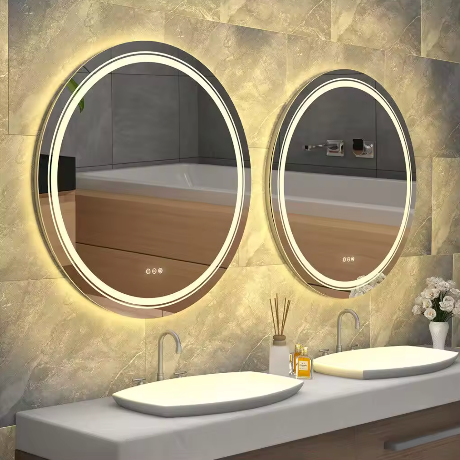 Interior Ave - 90cm Round Frameless LED Bathroom Mirror — image 4