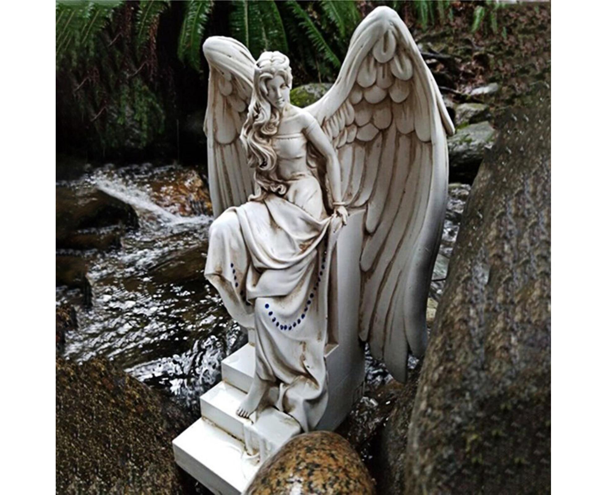 Garden Angel Ornament Realistic Decorative Resin Weather-resistant Art Sculpture for Garden-1 — image 3
