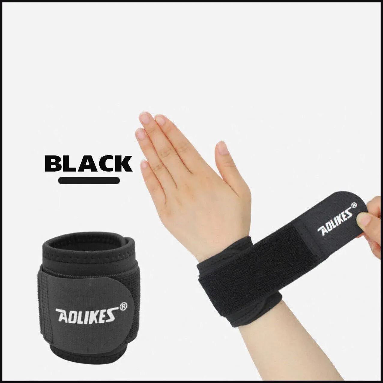 Aolikes Adjustable Sports Gym Wrist Support Brace Wrap Band Wristband Strap Au - Black+Purple โ image 5