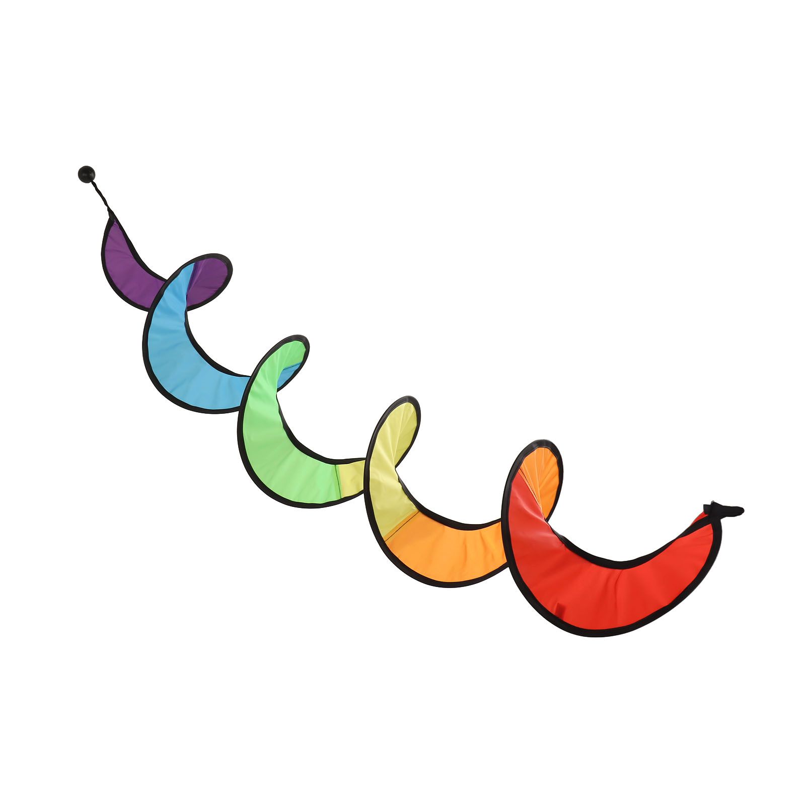 Wind Spinner Foldable Colorful Spiral Rainbow Wind Sculpture Spinner Hanging Curly Spinner Yard Garden Decoration — image 3