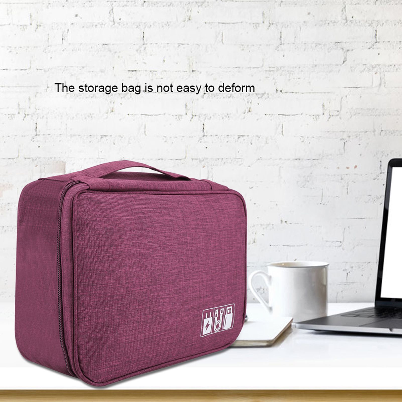 Portable Storage Bag for USB Cable Power Bank Headphone Digital Garget Organizer(Purple) โ image 2