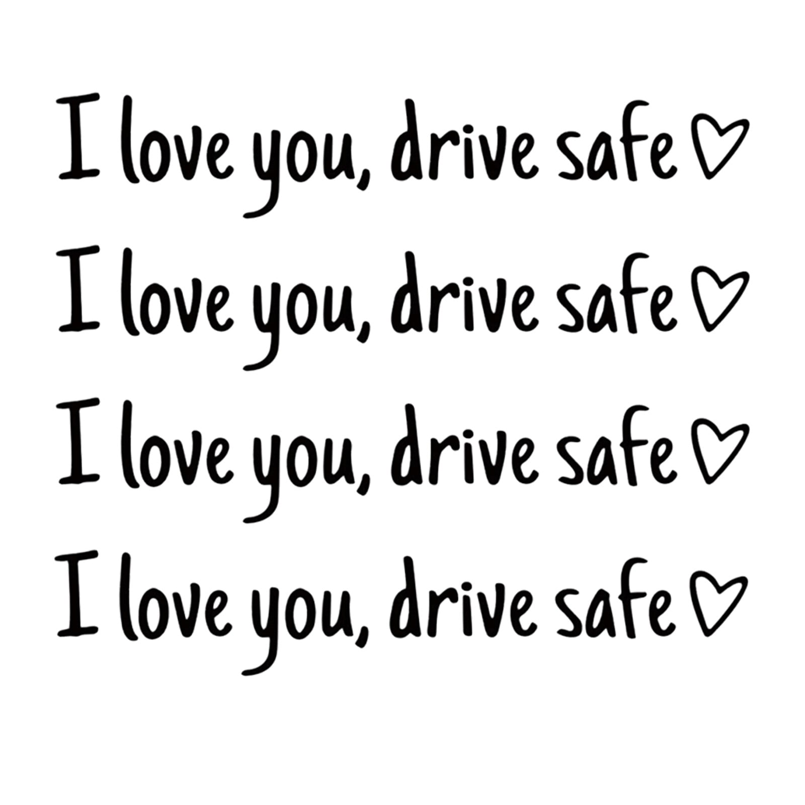 4Pcs I Love You Driving Safe Mirror Sticker, Drive I You Rearview Decal, I Love You Drive Safe Sticker, Rear View Mirror Decal, Car Stickers Decal, Bumper
