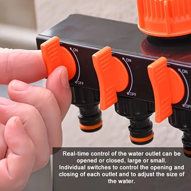 4-Way Independent Valve Garden Hose Splitter: Leak-Proof Faucet Connector, All-in-One for Watering, Car Washing and Sprinkler Systems, Essential Outdoor Tool โ image 5