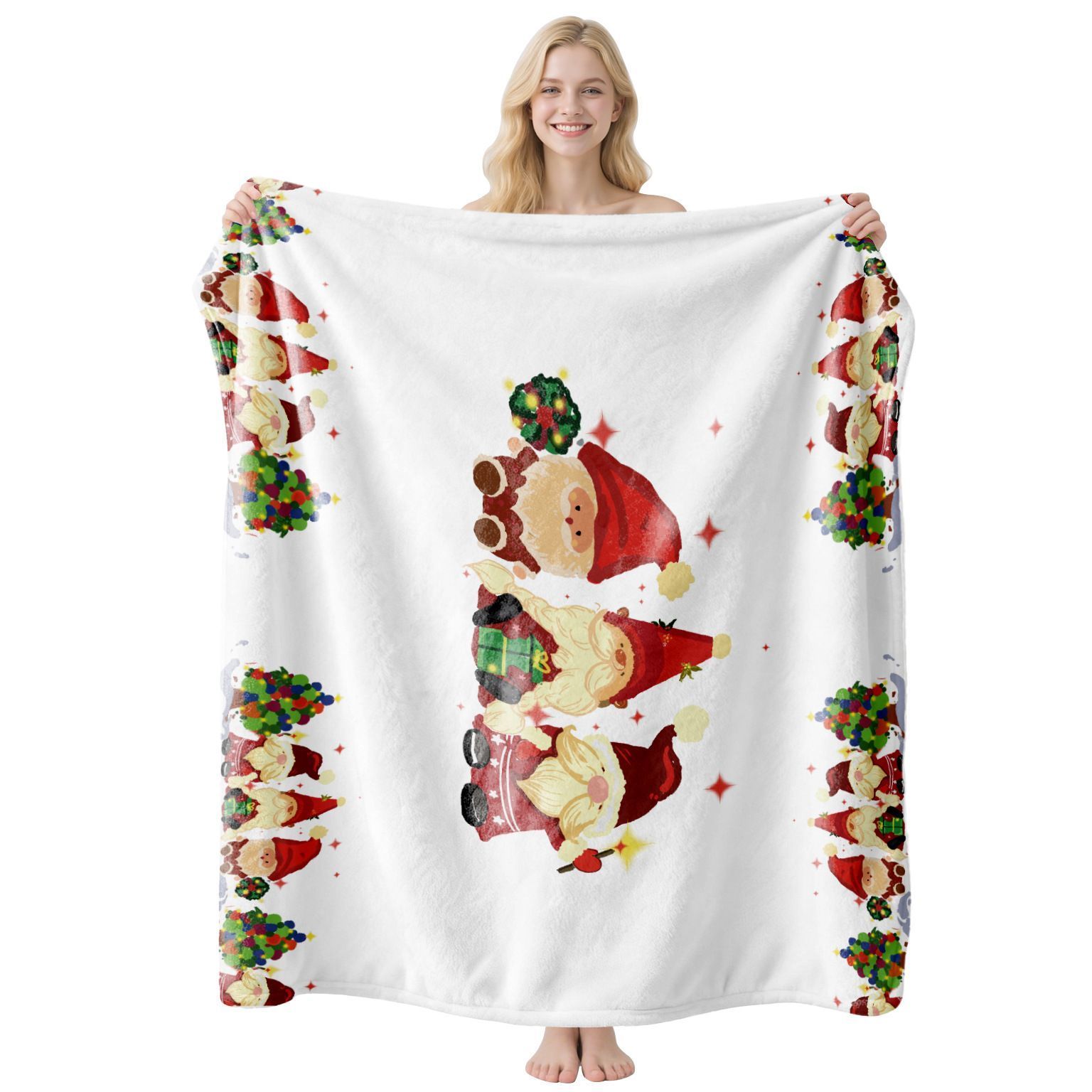 Plush Household Flannel Throw, Christmas & Halloween Decorative Nap Cover, Wonderful Holiday Gifting Option For Sofa Bed Application, Style FLR‑199, Size L